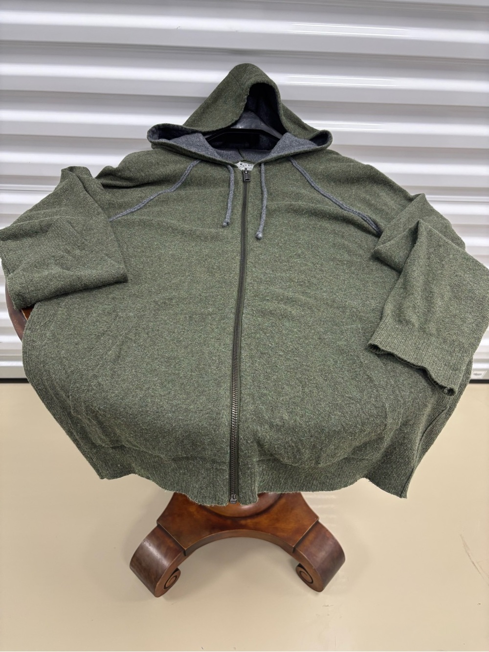 Lucky Brand Men's Olive Green Zip-Up Hoodie Sweater